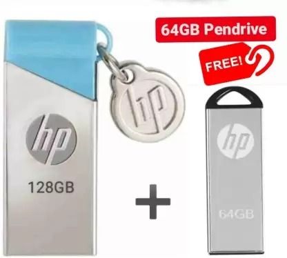 HP v215w 128 GB Pen Drive Compatible with Mobile, Laptop, Television, Audio Player, Desktop Computer, Tablet USB 2.0 Metal Case