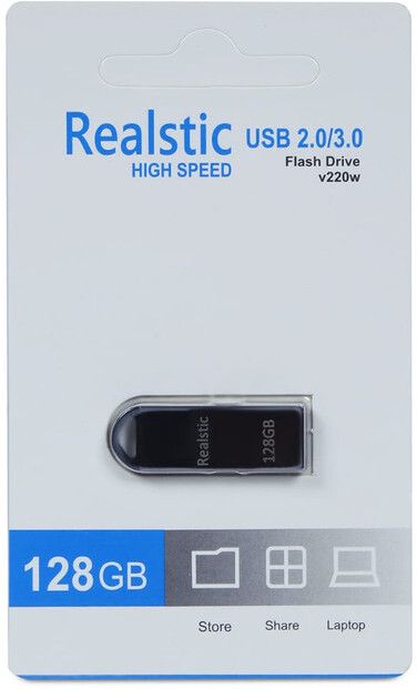 Realstic USB Flash Drive 2.0 Silver Pen Drive 128 GB 128 GB Pen Drive Compatible with Mobile, Laptop USB 2.0 Plastic Case
