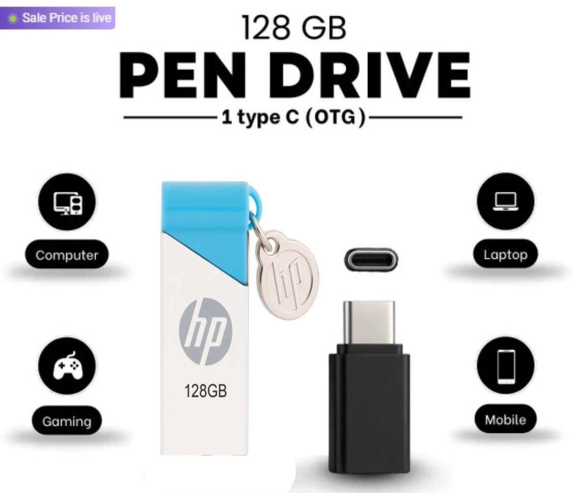 HP v215m 128 GB Pen Drive Compatible with Audio Player, Desktop Computer, Gaming Console, Laptop, Mobile, Tablet, Mobile USB 2.0, USB 3.0 Metal Case-image-12