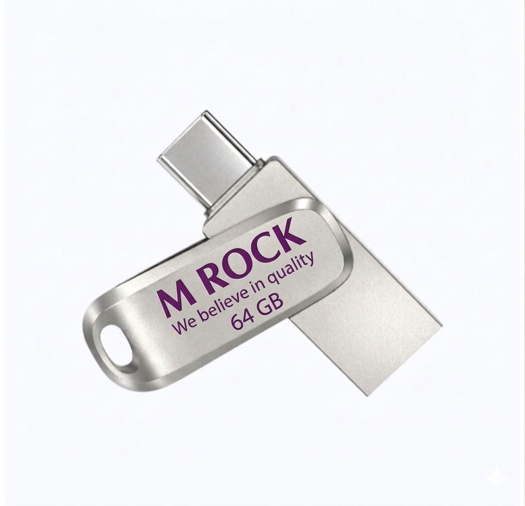 M Rock Ultra Dual Drive Luxe USB Type C Flash Drive. 64 GB OTG Drive Compatible with Mobile USB 3.1 Metal Case-picture-33