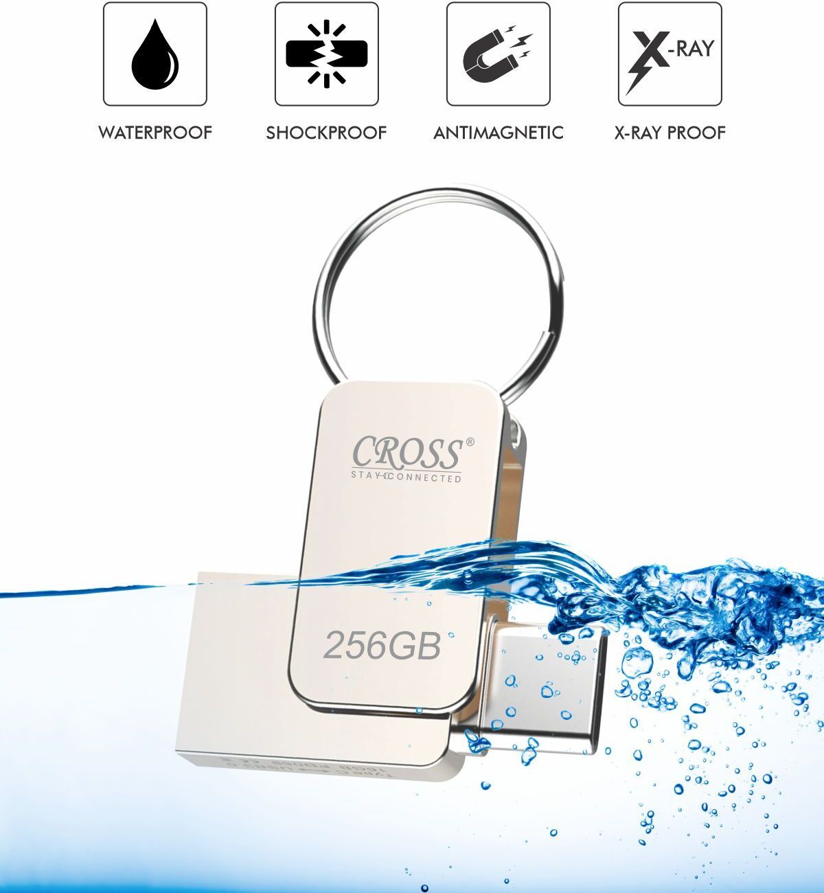 CROSS ®TYPE C 2 in 1 Flash Drive with TYPE C, USB A, PenDrive for ANDROID 256 GB OTG Drive Compatible with Mobile, Laptop, Gaming Console, Desktop Computer, Television USB 3.0 Metal Case-image-37
