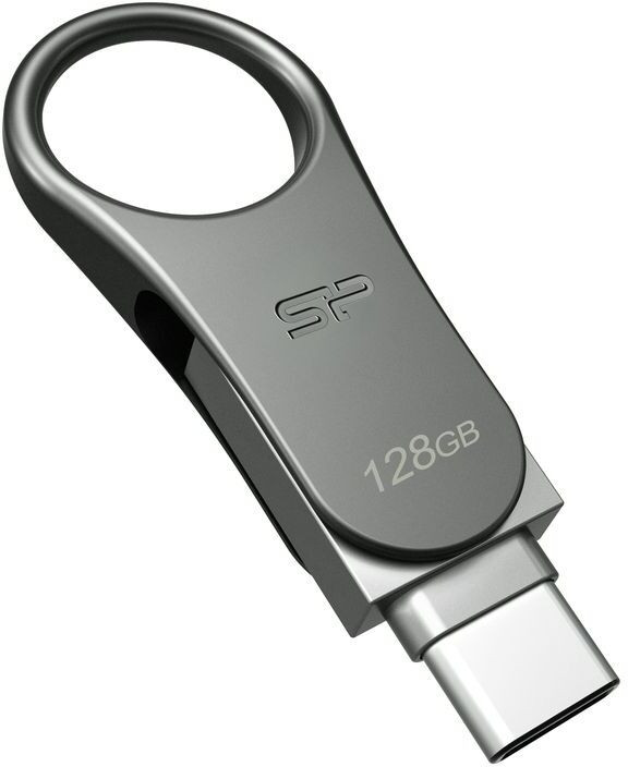 Silicon Power Mobile C80 128 GB OTG Drive Compatible with Desktop Computer, Laptop USB 3.2 Metal Case image 1