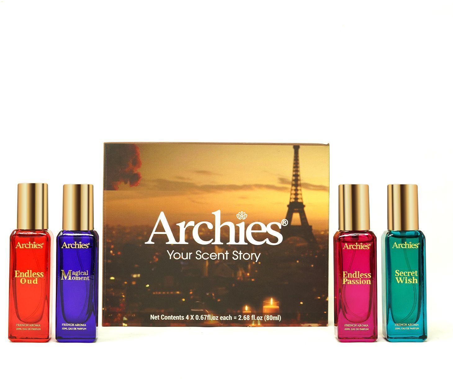archies Luxury Perfume Gift Set for Women Premium & Long Lasting French Fragrance 4x20ml Eau de Parfum - 80 ml-picture-21