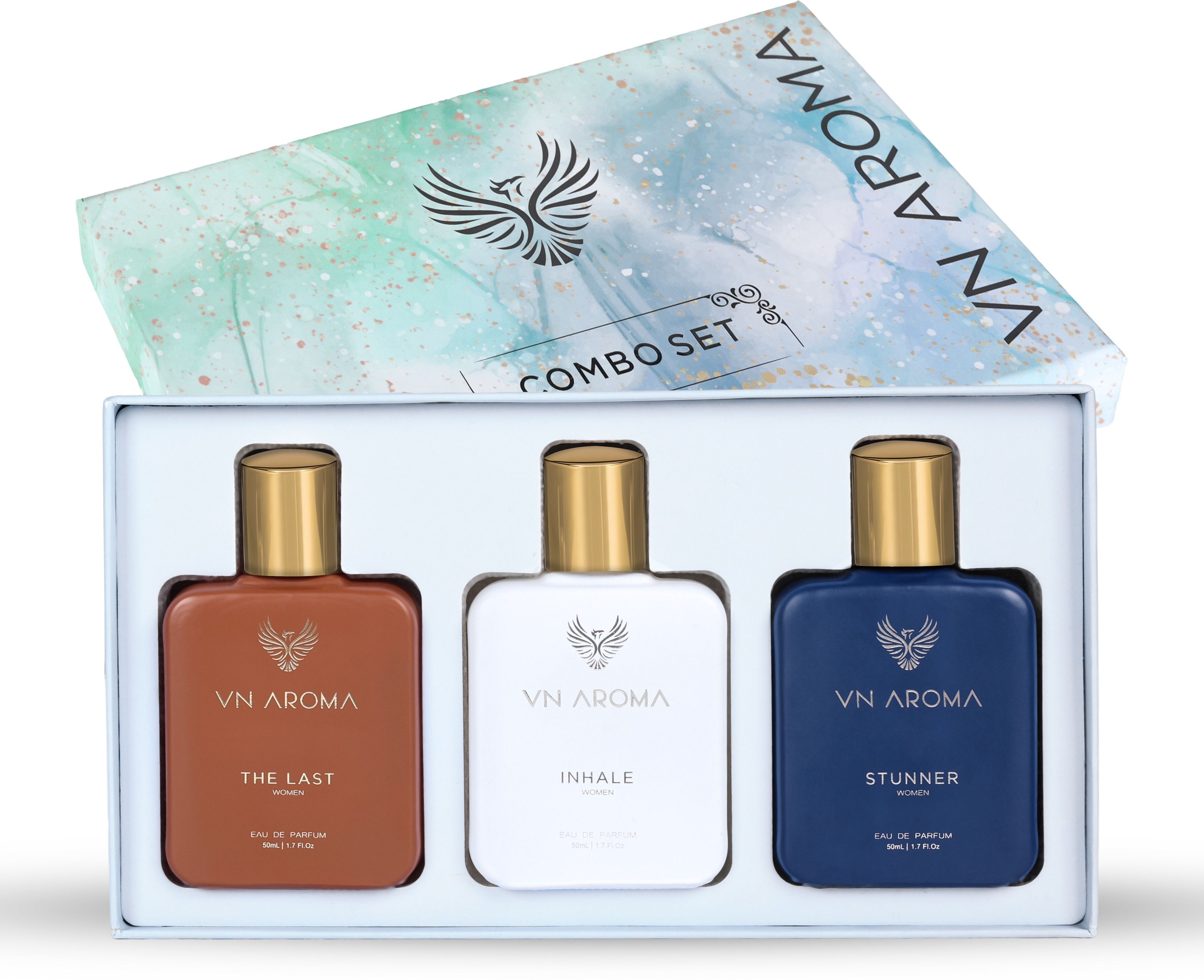 Luxury Women Perfume Gift Set - 3x50m | lnhale, Stunner, The Last | Long-Lasting Eau de Parfum-150 ml
