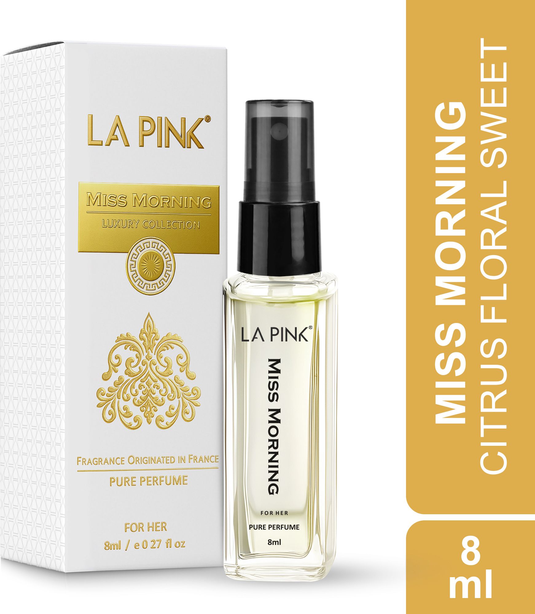 la pink Miss Morning Woody & Floral Notes Pocket Friendly for Women Perfume Perfume - 8 ml-picture-10
