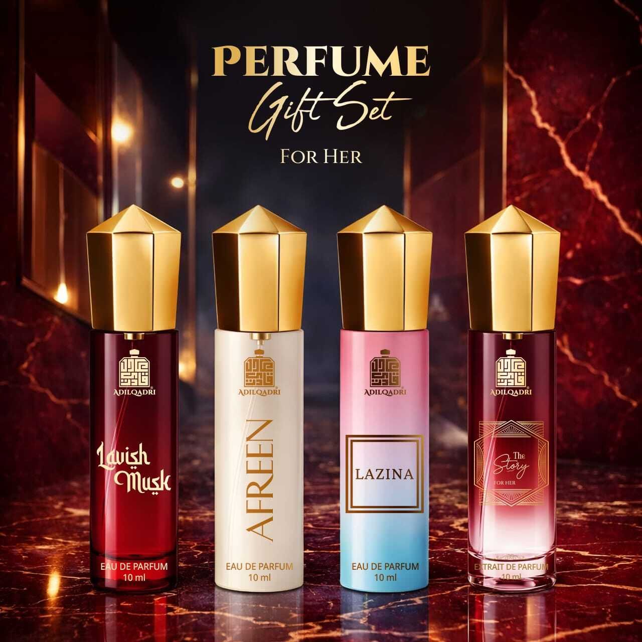 Perfume Gift Set For Her | Floral Fruity & Musky Fragrance | Long Lasting 10mlx4 Eau de Parfum - 40 ml