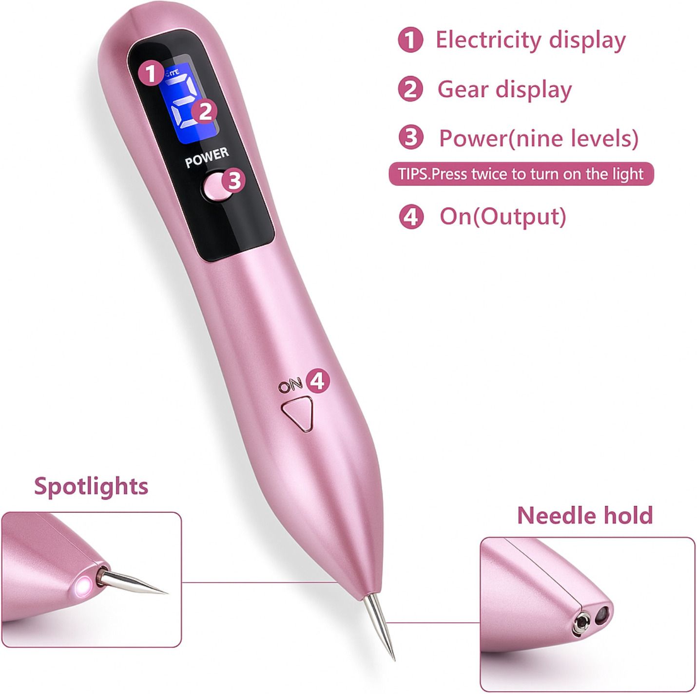 Lynacz Mole Removal Pen: Electric Skin Tag & Dark Spot Remover, 9 Levels & LCD Display Personal Care Appliance Combo-image-21