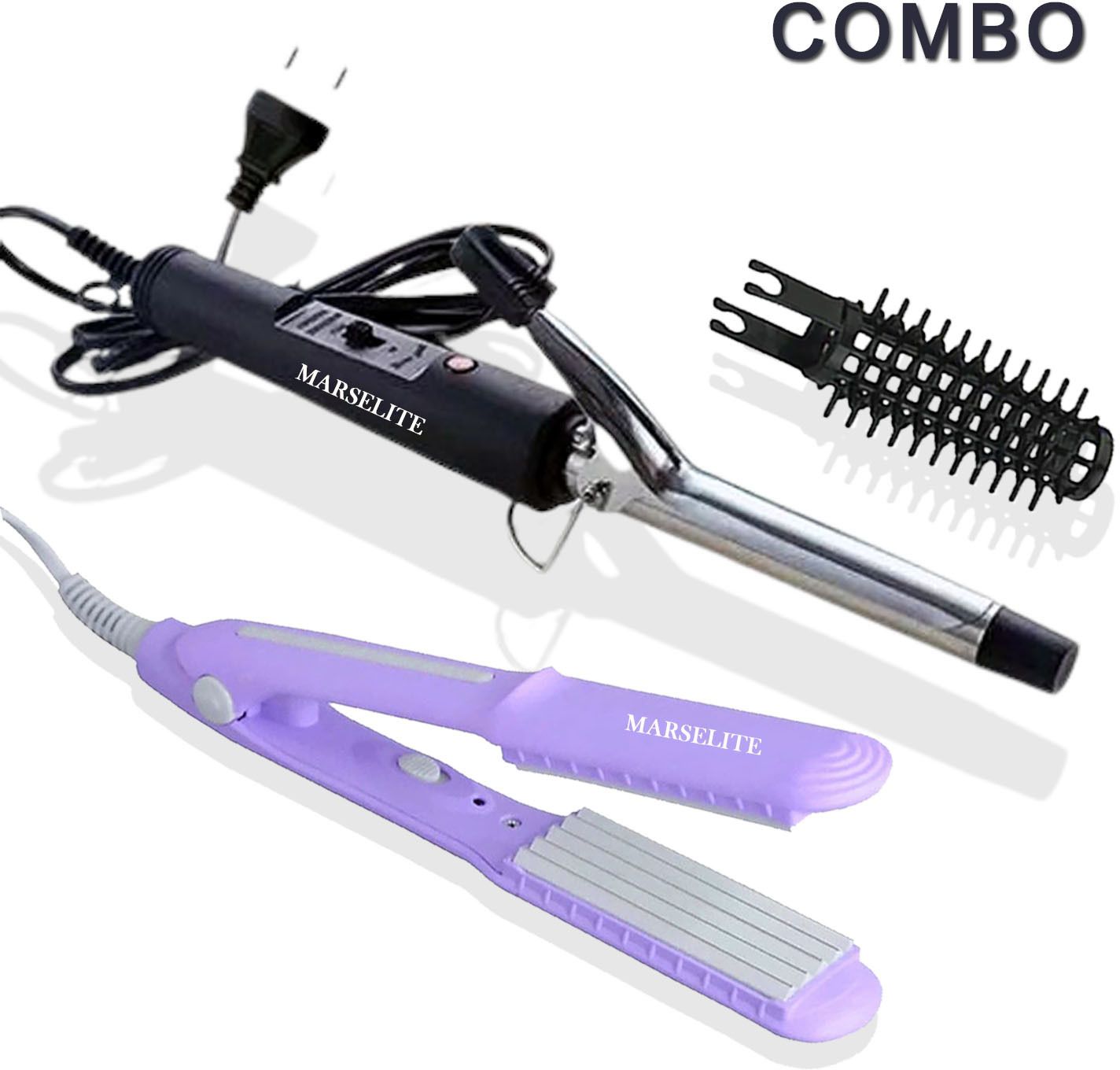 MARSELITE Combo of Mini Crimper + Hair Curling Iron Electric Hair Styler Personal Care Appliance Combo-image-38