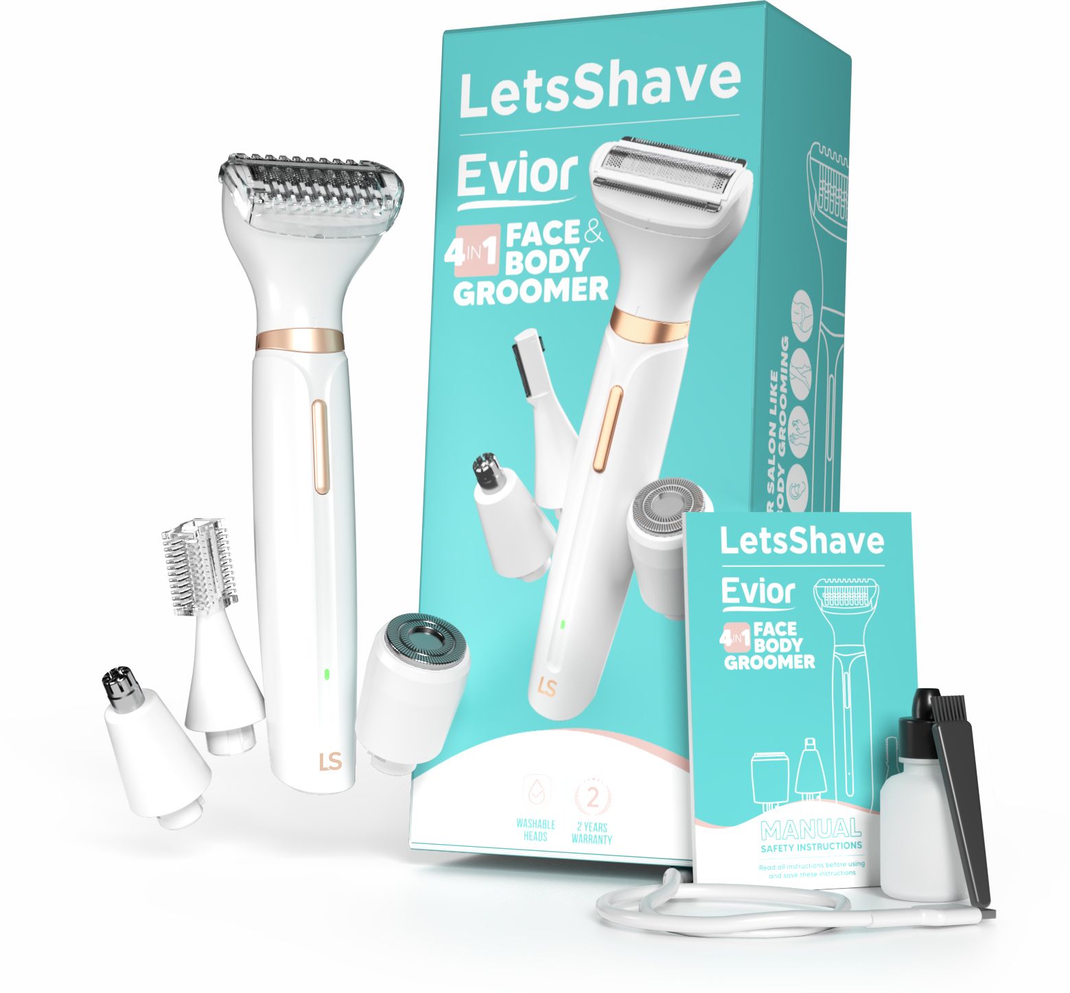 LetsShave Evior Face and Body Trimmer Set for Women Personal Care Appliance Combo-image-4