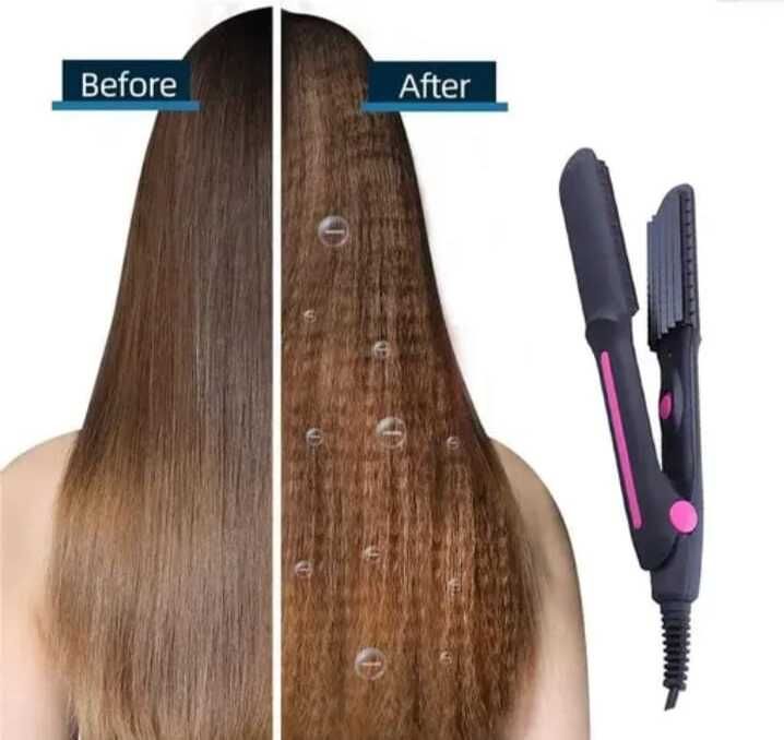 VYNEXX Curl+Crimp Smart Styler | Anti-Frizz Plates | Safe Heat Tech Personal Care Appliance Combo-image-46