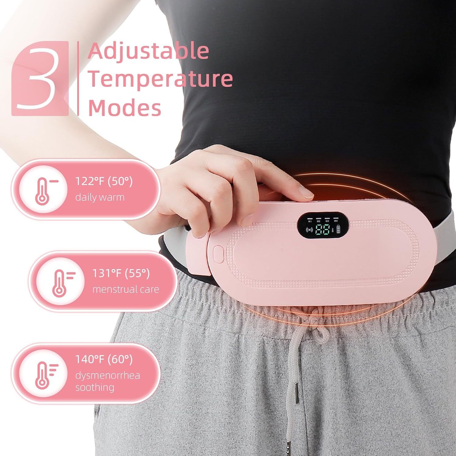 PRIME SHOPPER Cordless Electric Heating Pad Belt for Period Cramps and Back Pain Relief Personal Care Appliance Combo
