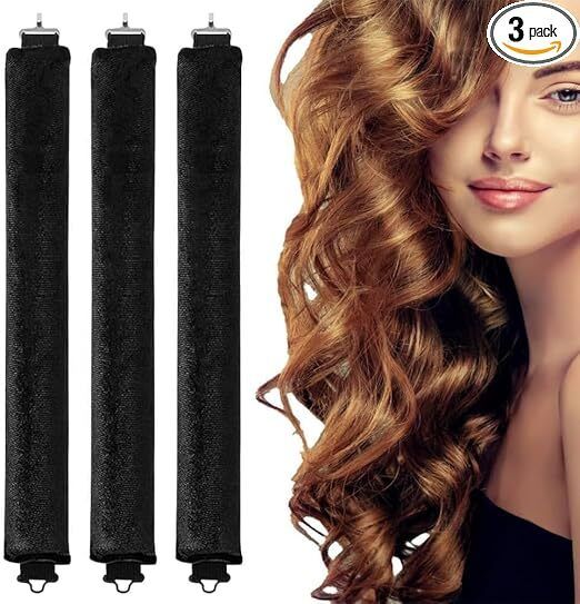 Windwarrior 3 pcs Hair Curler,Curling Rod with Hook, Satin Rollers for All Hair Types Personal Care Appliance Combo-image-10