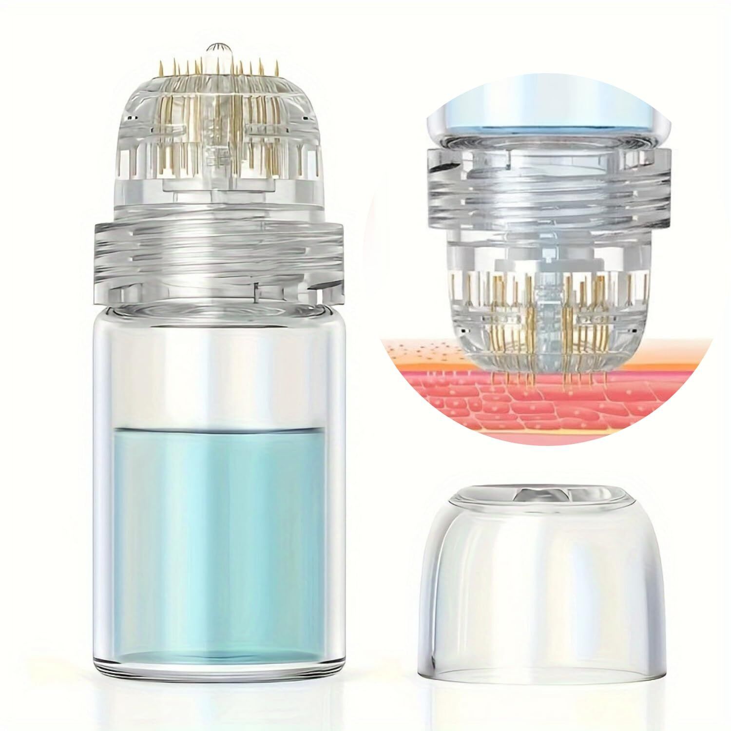 HAEZUR Derma Stamp Hydra 0.5mm Needle, Reusable Serum Applicator Bottle for Skin Care Personal Care Appliance Combo-image-1
