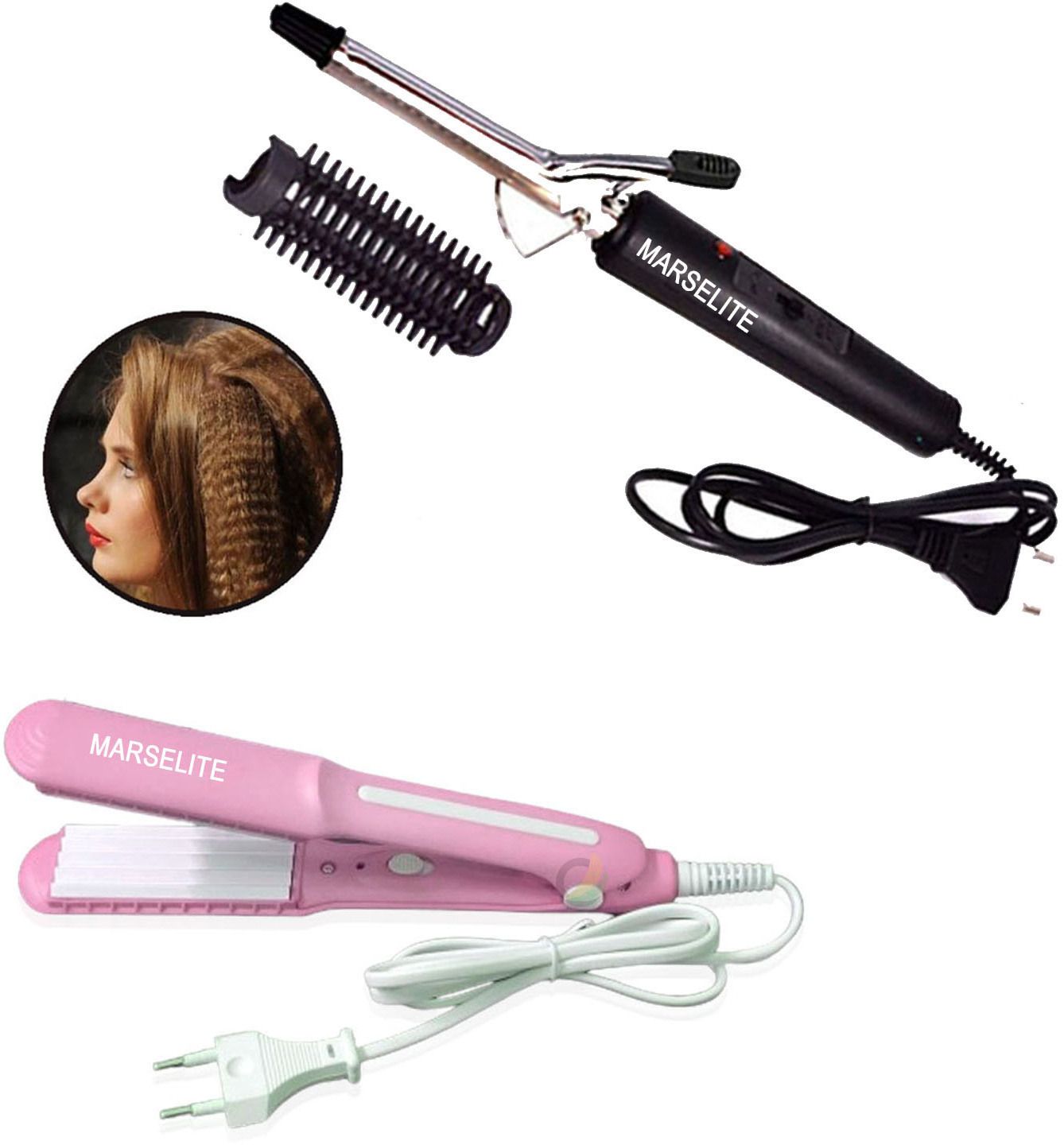MARSELITE Best Combo of Hair Curler & Hair Crimper Machine for Women Hair Rollers INOVA Personal Care Appliance Combo-image-22