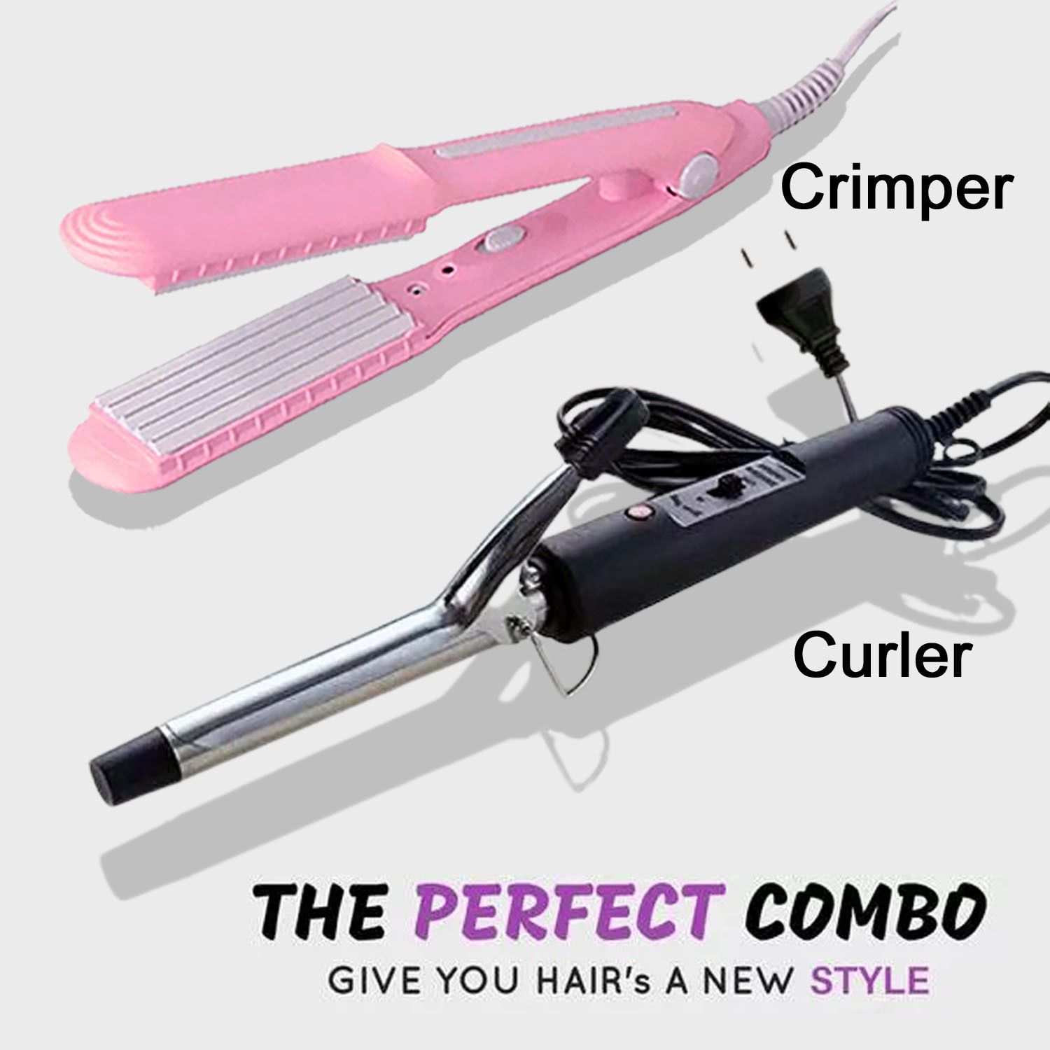 MARSELITE S2S Pck of 2 of Mini Crimper + Hair Curling Iron (Multi-Color ) Personal Care Appliance Combo-image-29