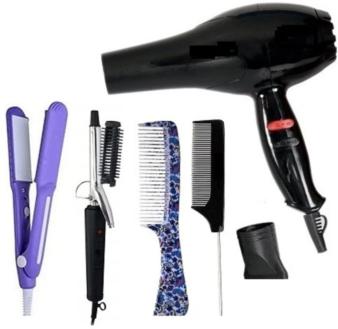 KRISHNATIMES Hair Dryer 1500 Watts 8006 Straightener 471B Curler & 2 Tail Combs Combo Personal Care Appliance Combo