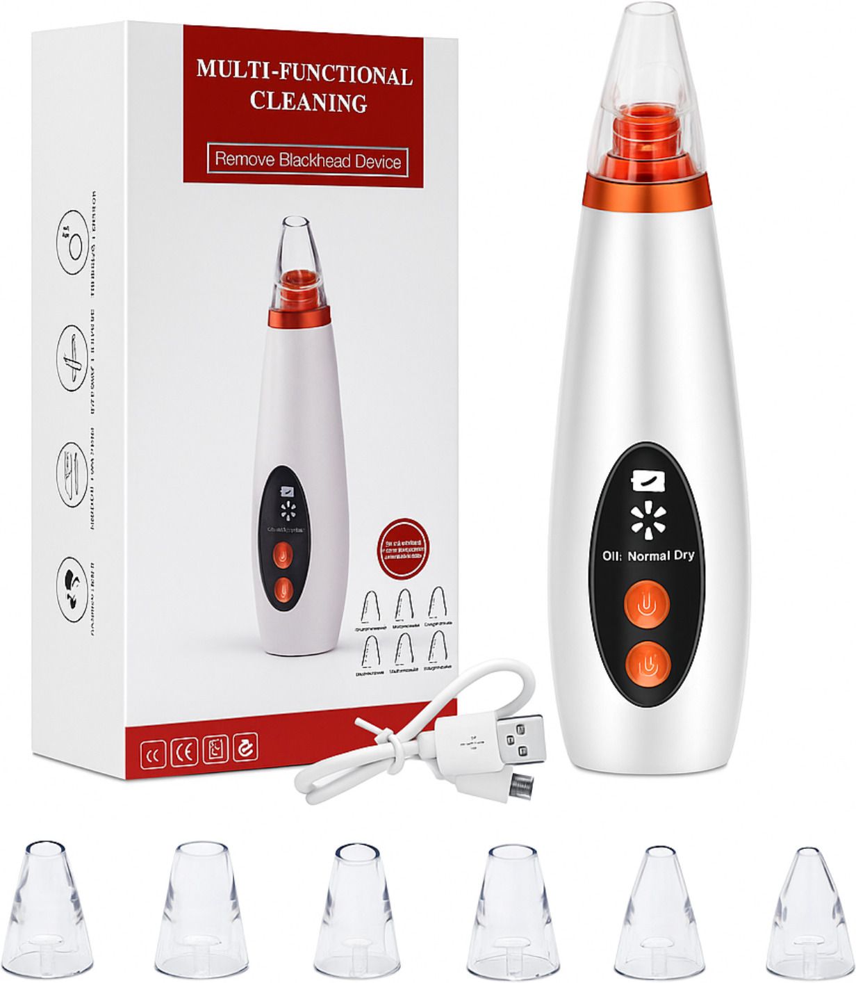 Lynacz Blackhead Remover Pore Vacuum: 3 Modes & 6 Probes Rechargeable Facial Cleaner Cordless Epilator-image-19