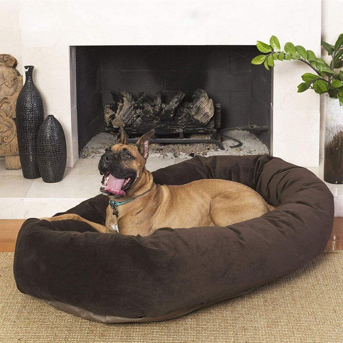 Reversible Dual Soft Luxury Brown Sofa PET Bed for Dog CAT Puppy Rabbit 4XL Pet Bed-image-45
