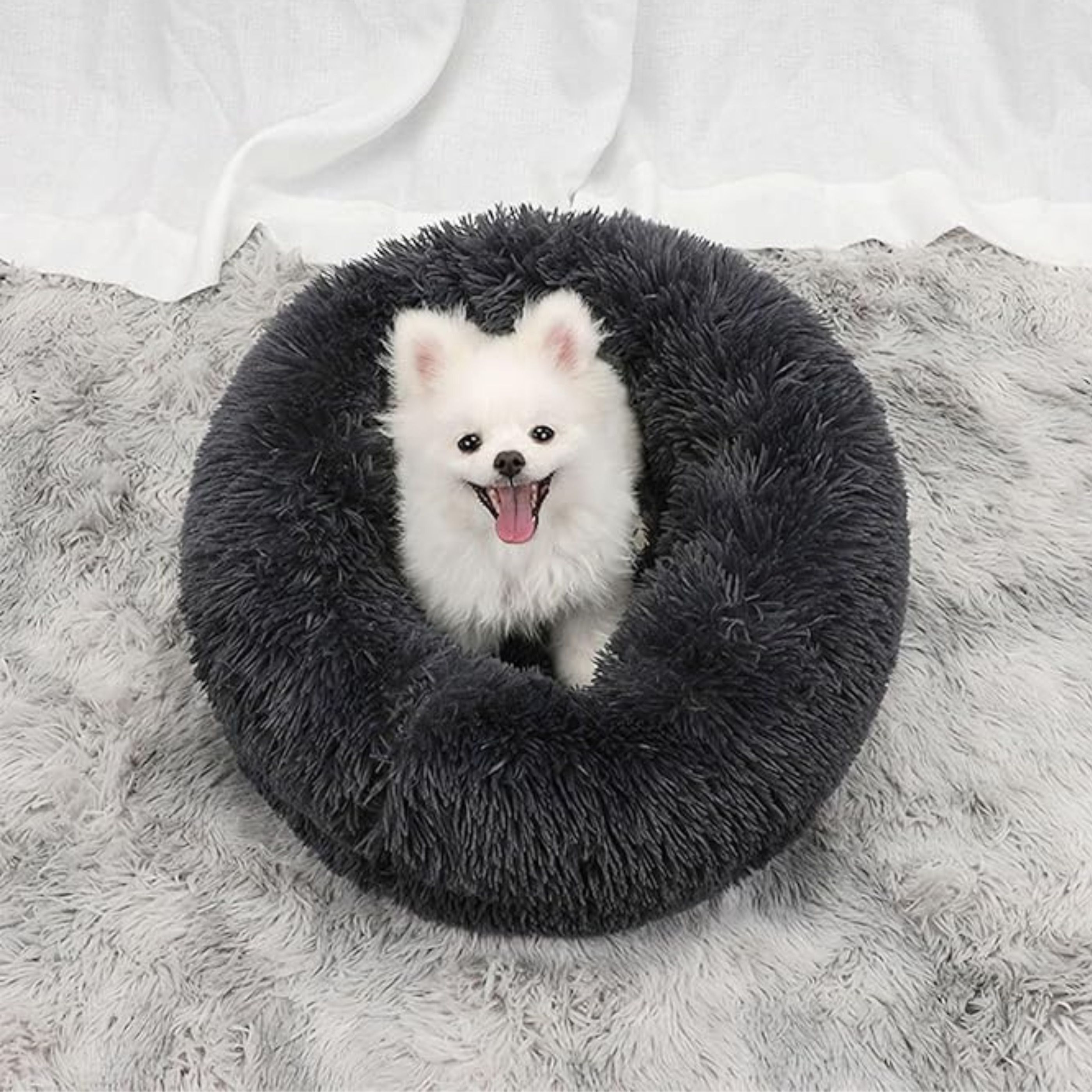zexsazone Round donut Pet bed dog bed puppy bed cat bed large dog bed dogs, cats S Pet Bed-picture-13