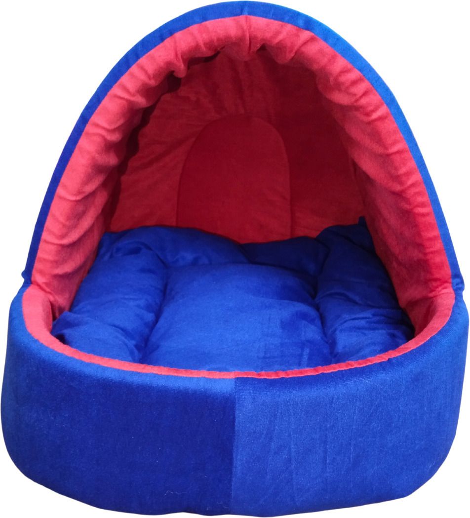 Hut Shape Cozy Enclosed Bed House for Puppies & Cats, Red, M, LWH, 58x50x53 cm M Pet Bed-image-32