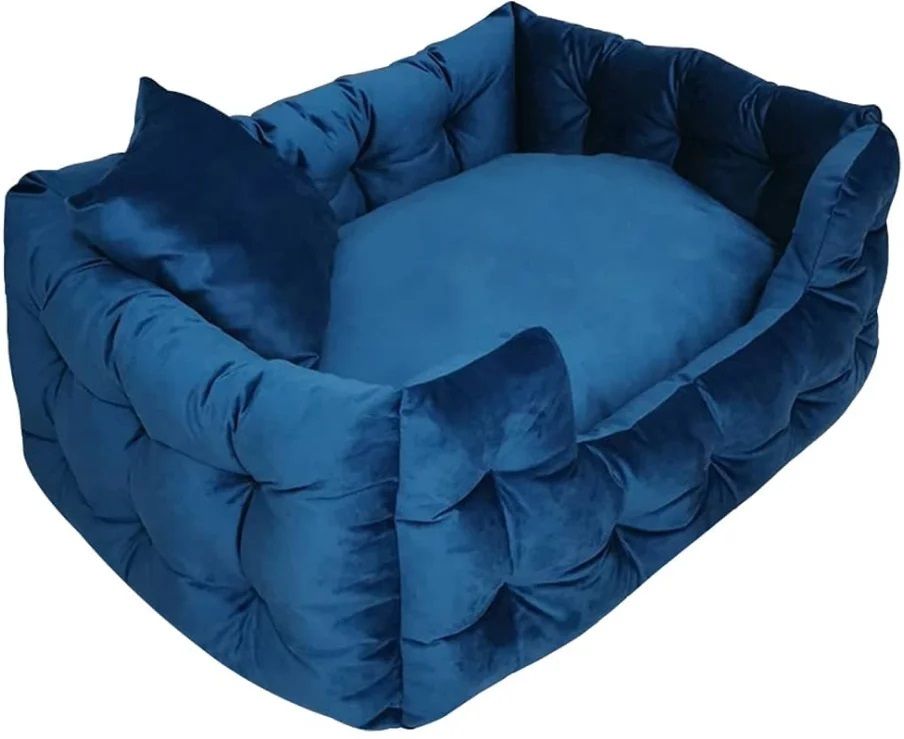 Sofa Bed for Dogs and Cats, Ultra-Soft & Cozy Pet Bed | Blue, L, LWH, 74x64x30 L Pet Bed-image-41