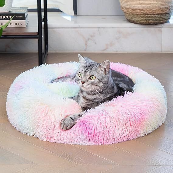 zexsazone round donut pet bed is perfect for indoor cats and puppies XXXL Pet Bed-picture-13