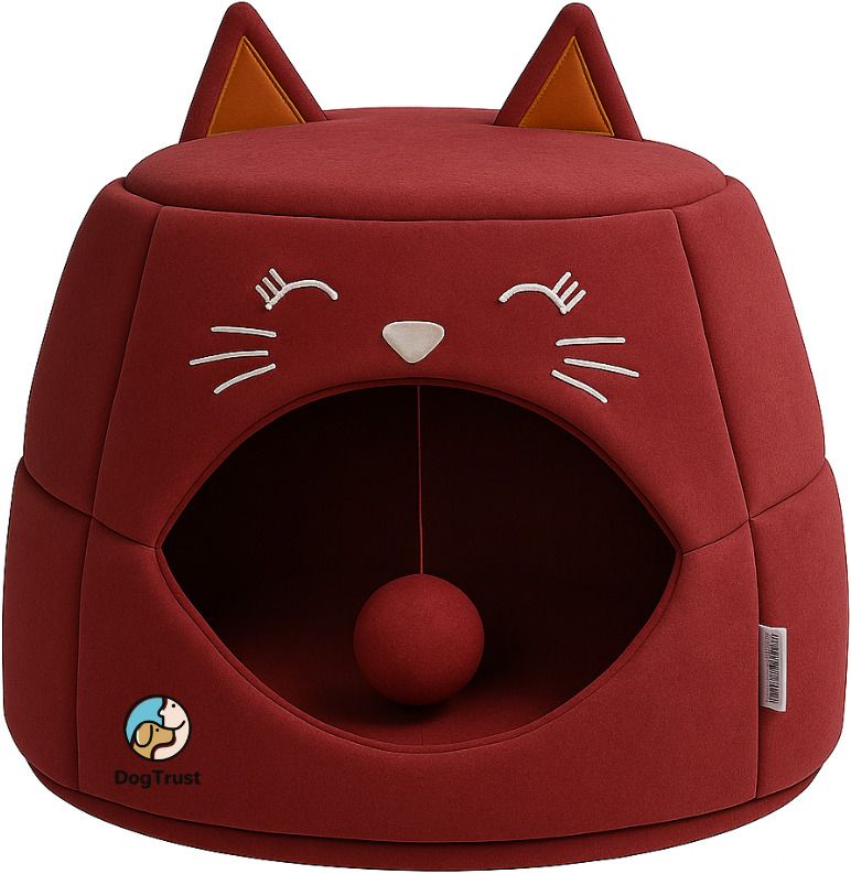 dogtrust Cat House Bed with Removable Cushion, Cozy Puppy Bed Cave (Random color) S Pet Bed-picture-33