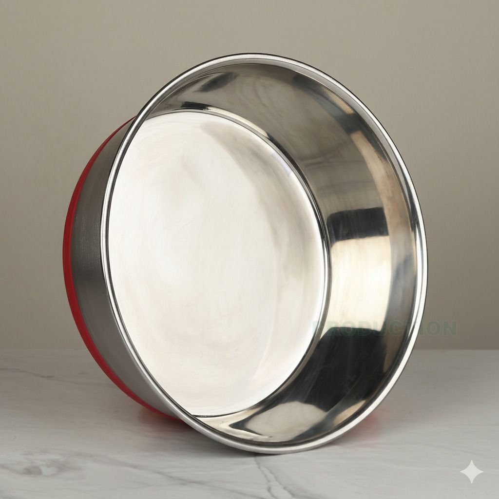 Heavy Duty Stainless Steel Pet Bowl | Dog & Cat Feeding Bowl with Rubber Base, Stainless Steel Pet Bowl-image-38