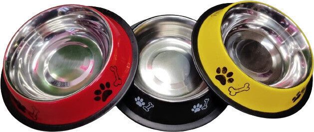 petfun Stainless Steel Printed Dog Anti Skid Food Water Feeding Bowl for Dogs-PACK OF 3 Stainless Steel Pet Bowl-picture-12