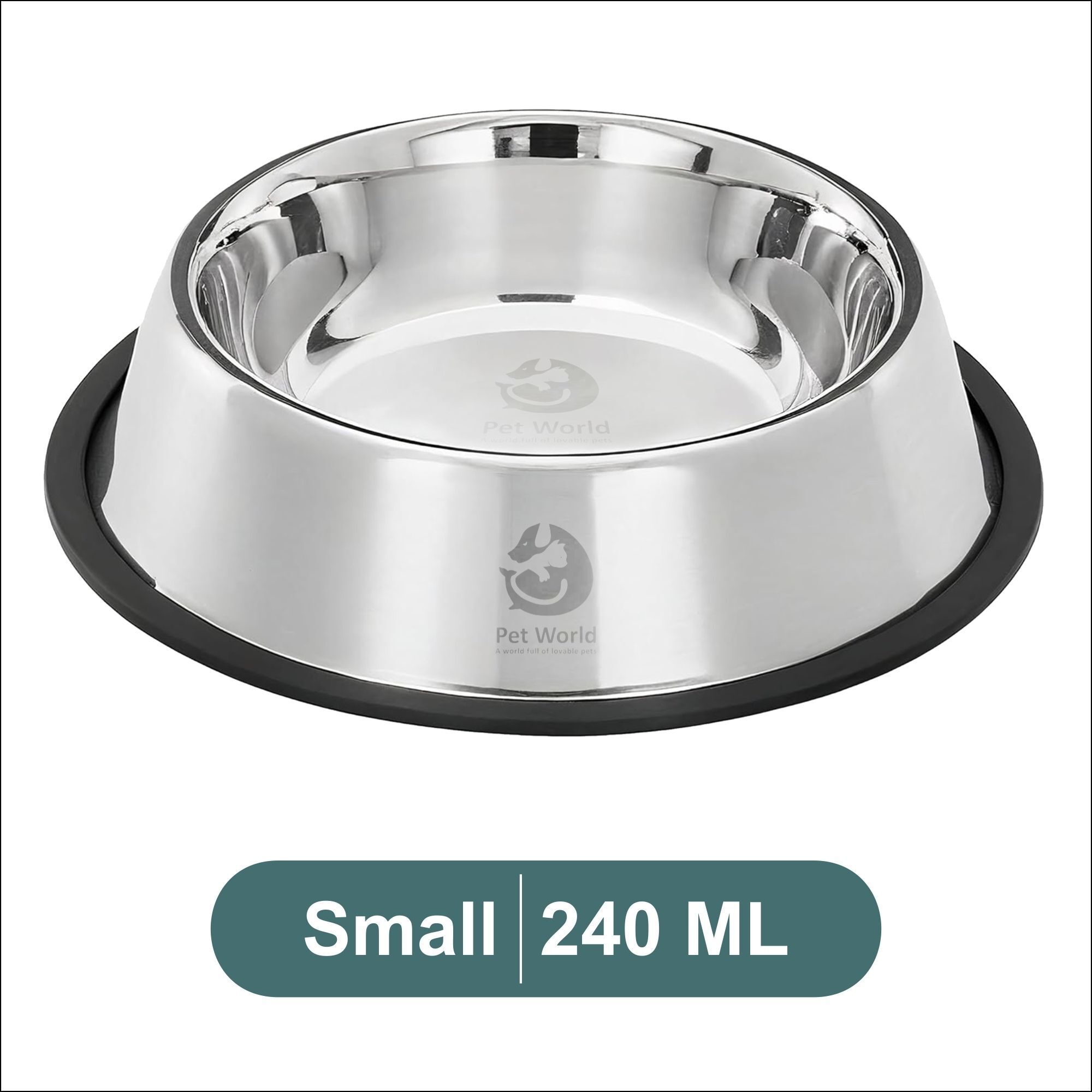 petworld Pet Feeding Bowl| Dogs & Cats| Scratch Free & Durable Stainless Steel Pet Bowl-picture-3
