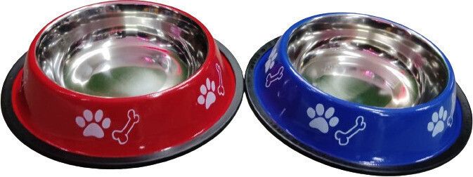 petfun Stainless Steel Printed Dog Anti Skid Food Water Feeding Bowl for Dog(PACK OF 2) Stainless Steel Pet Bowl-picture-28