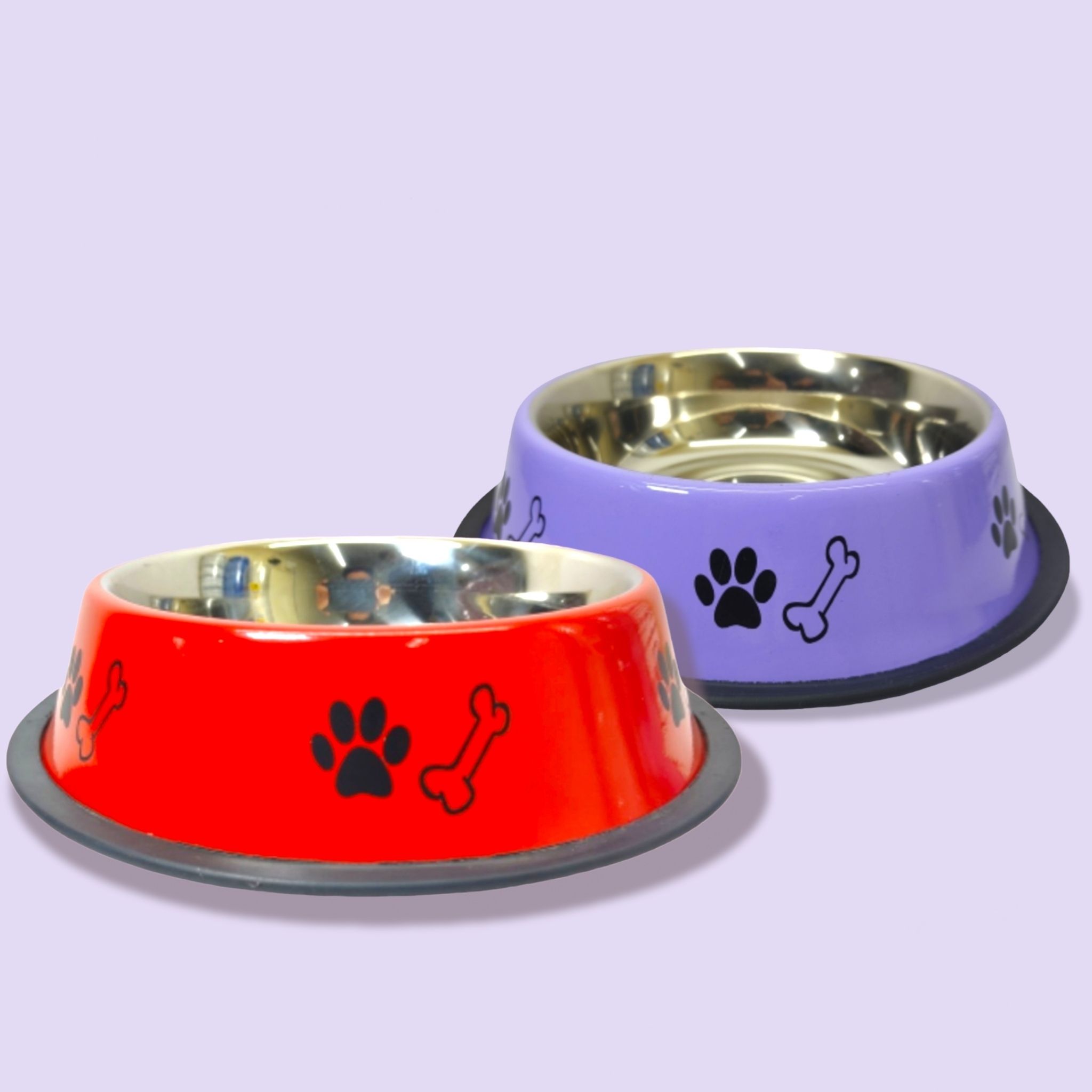 fouresta Dog Bowl 710 ML Stainless steel Anti Skid Bowl for Dogs and Pts ROUND Stainless Steel Pet Bowl-picture-11