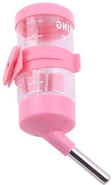 125 ml Hanging Pet Water Drinker Bottle for Small Animals with Steel Nozzle Plastic, Steel Pet Bottle