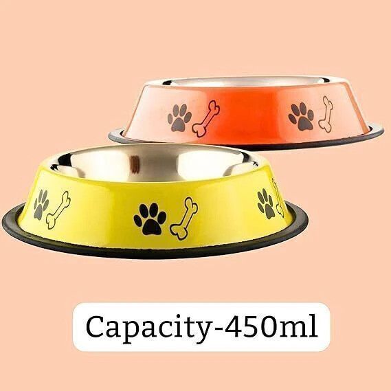 petfun 2 Stainless Steel Bone Printed Food Water Feeding Bowl for Dog & Cat(PACK OF 2), Stainless Steel Pet Bowl-picture-12