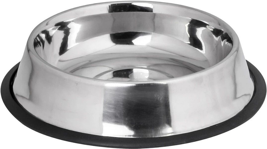 X-Large 1650 ML Super Premium Quality Anti Skid Scratch Proof Dog Bowl Round Silver Plated, Stainless Steel Pet Bowl