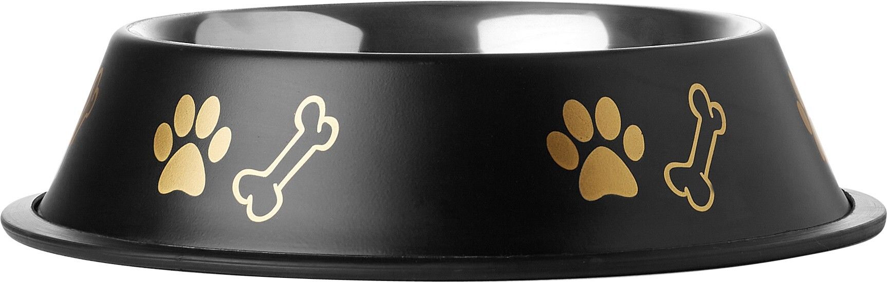 Super Anti Skid Pantone Design Dog Bowl (Medium, Black) Round Steel Pet Bowl