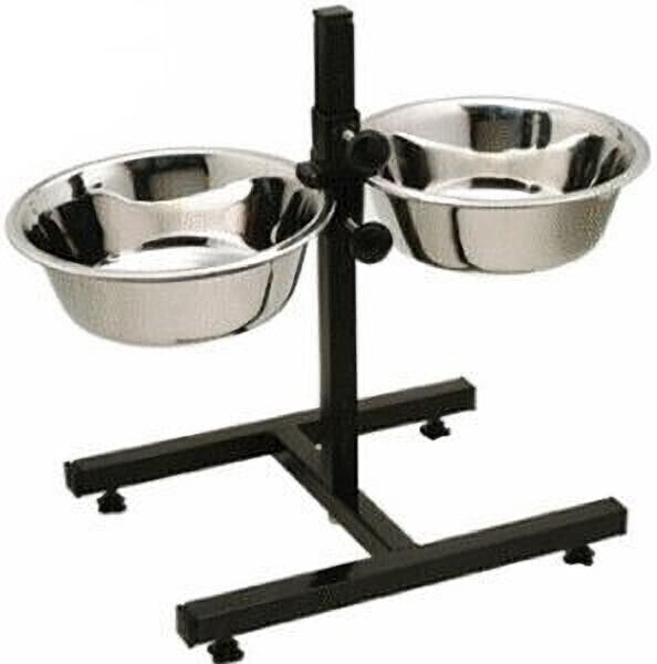 Supplies Adjustable Stainless Steel Double Diner Stand Bowls Food Feeding Pet Dog Bowls Round Stainless Steel Pet Bowl-image-41