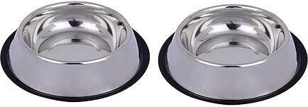 Stainless steel dogs And Cats bowls set of 2 ( 700 x 2 pack ) round Stainless Steel Pet Bowl-image-47