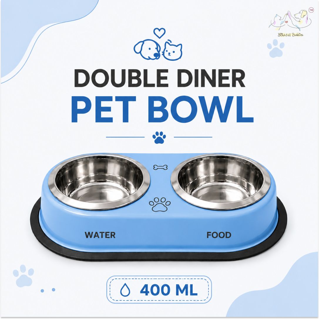 DDBLUE400 Steel Pet Bowl-image-0