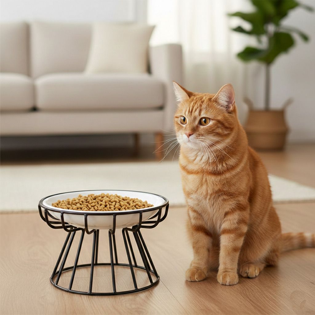 shoppostreet Cat Bowls Elevated Ceramic Dish with Metal Stand for Food & Water Glass, Steel Pet Bowl-picture-26