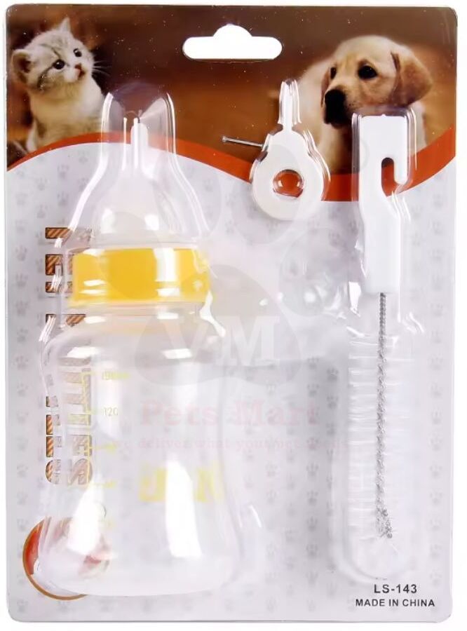 VM Mart Baby Pet Dog Cat Puppy Feeding Bottle Kit ,150 ml Plastic Pet Bottle-picture-15