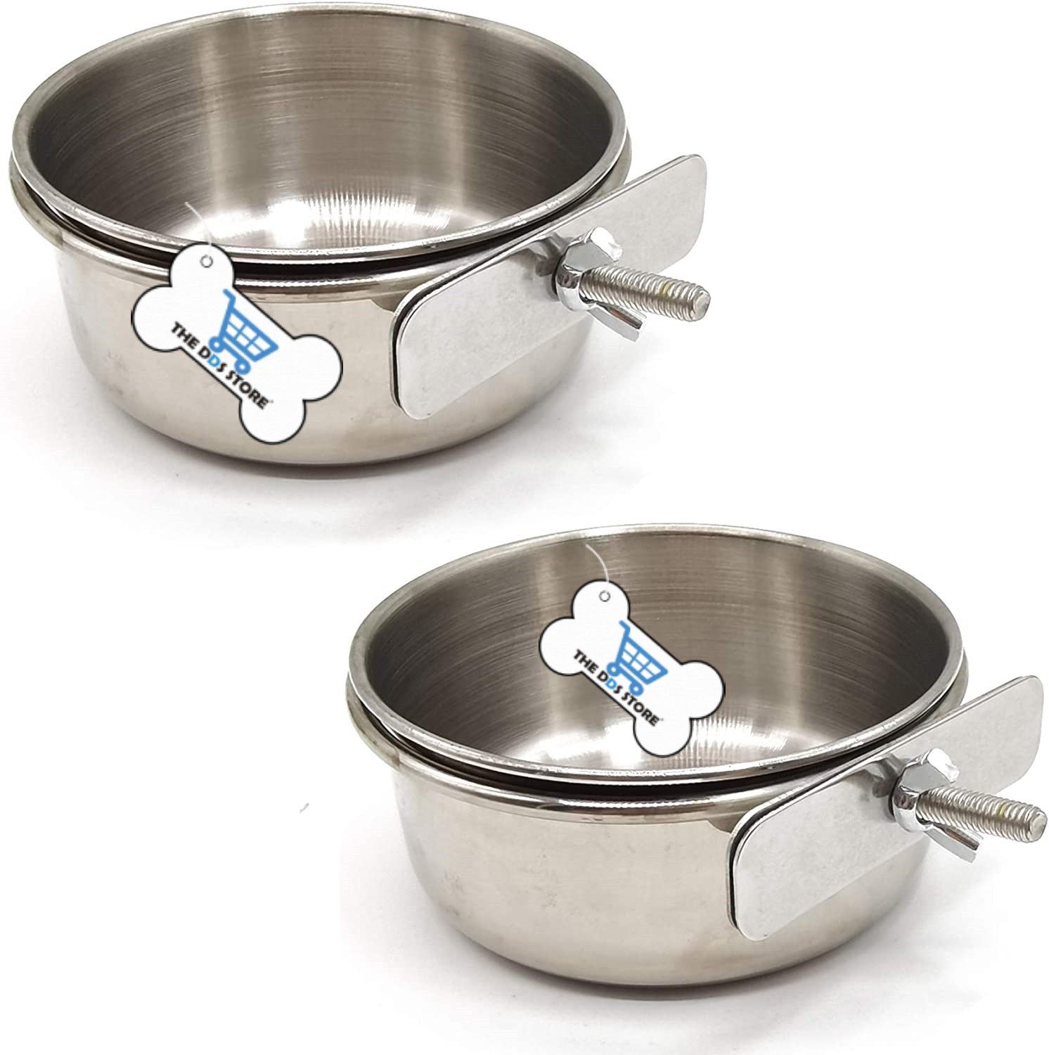 the dds store 2PCS Bird Feeding Dish Cups, Stainless Steel Bowl Coop Cup, Bird Cage Water Bowl Stainless Steel Pet Bowl-picture-36