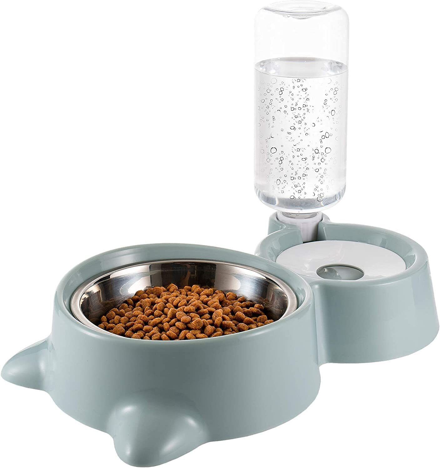 petjoy Pet Stainless Steel Bowl & Automatic Plastic Water Dispenser Bottle, 2 In 1 Set Plastic Pet Bowl & Bottle-picture-36