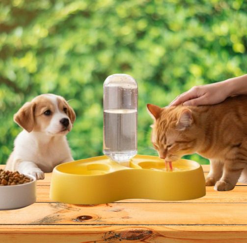 excecar Automatic Pet Water Dispenser With Gravity Bottle System &Dual Food Bowl Station Plastic Pet Bowl & Bottle-picture-40