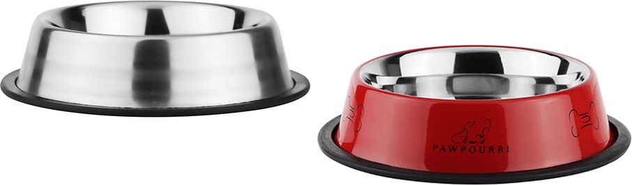 pawpourri Combo of Anti-Skid Water and Food Feeding Bowls Pack of 2 Stainless Steel Pet Bowl-picture-19