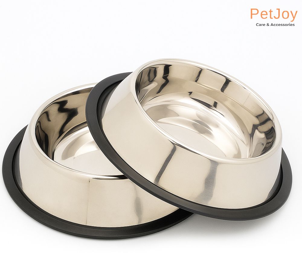 petjoy Stainless Steel Pet Bowl (900ml,Silver Color), Large Size Pet/Dog Bowl Set of 2 Stainless Steel Pet Bowl-picture-9