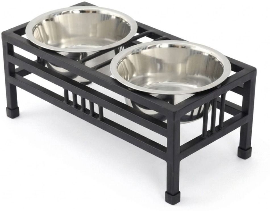 ark wood art Iron Pet Feeder with Double Stainless Steel Bowls Iron Pet Bowl-picture-44