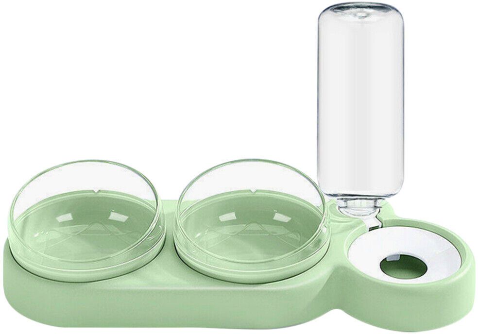 Dog & Cat Bowl Set of 3 Double Food Bowl for Wet and Dry Food with Water Bottle Polypropylene Pet Bowl & Bottle-image-10