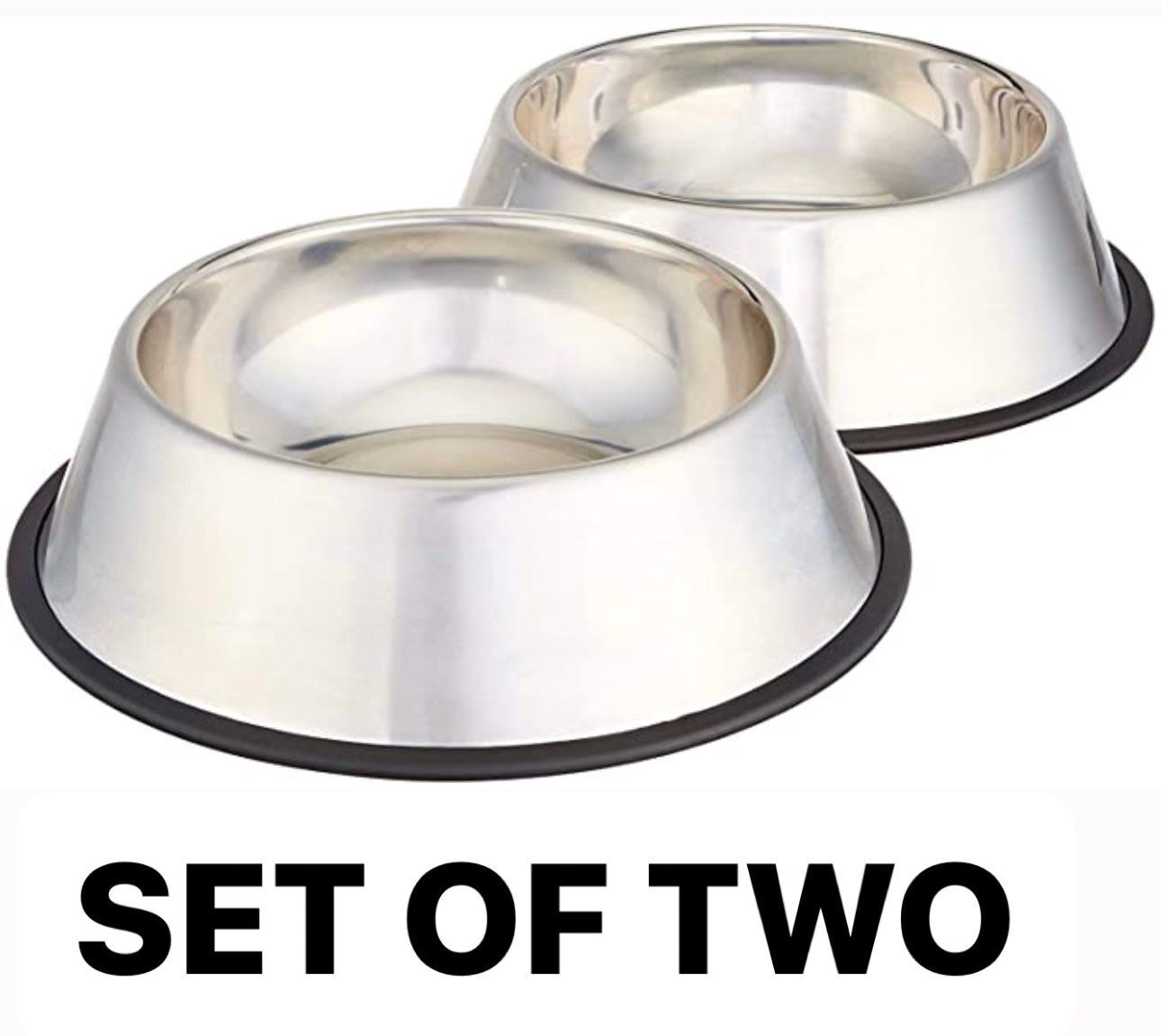 Combo Pack Of Two (MEDIUM) Stainless Steel Pet Bowl-image-47
