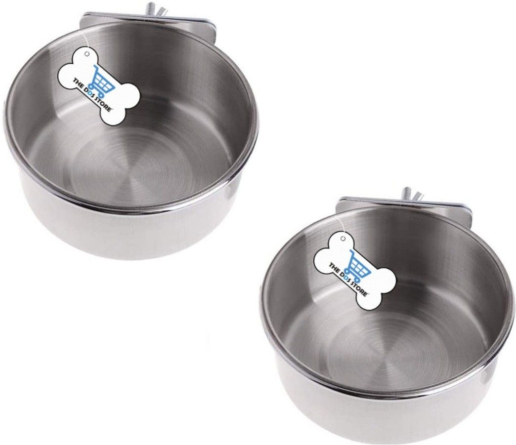 the dds store 2PCS Bird Feeding Dish Cups, Stainless Steel Bowl Coop Cup, Bird Cage Water Bowl Stainless Steel Pet Bowl-picture-25